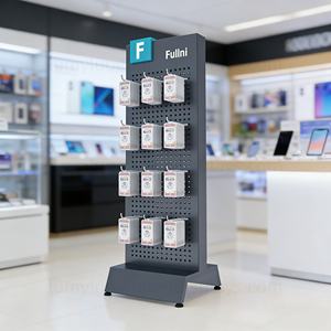 Pegboard Wall Metal Hook Floor Display Stands Retail Store Showcase for Mobile <b>Phone</b> Accessories <b>Case</b> Screen Protector <b>Charger</b> - Product Image 1