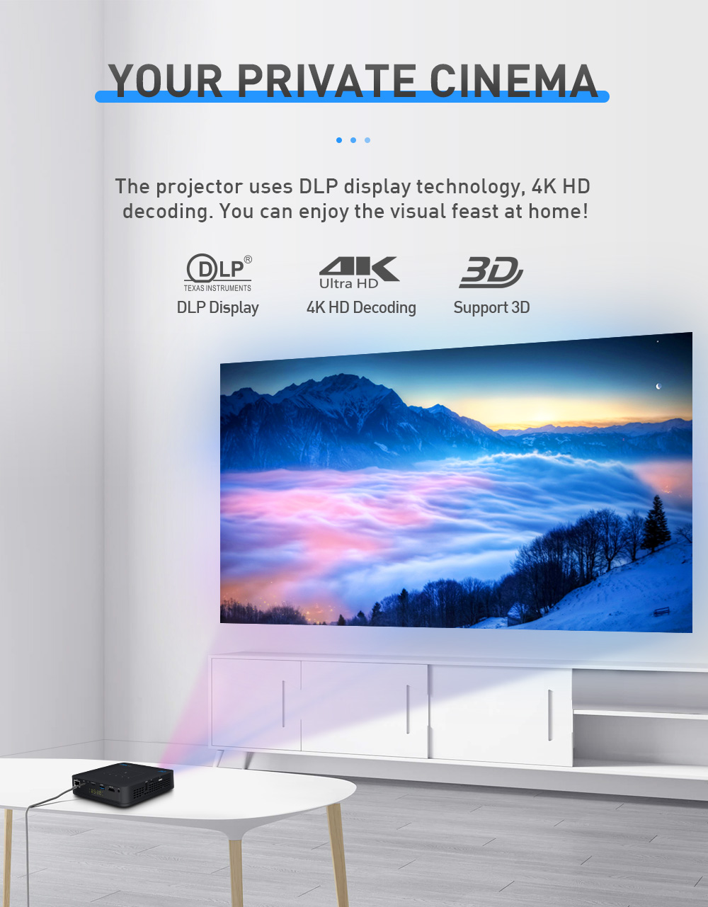 [YIDAHAI P15]300 ANSI LUMENS LED+DLP AI  Full HD WIFI Movie Android smartphone  for Home theater Digital beamer Proyector