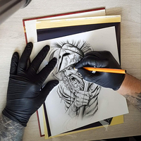 Papel de Transferencia Térmica Desechable para Tatuajes, Tamaño A4, Hojas para Copiadora de Plantillas, Suministro Esencial para Maquillaje Permanente