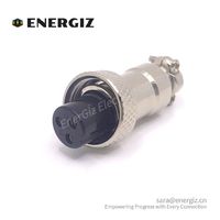 Conector Circular Aviator GX12 de 3 Pines, Enchufe Hembra y Conector Macho para Panel