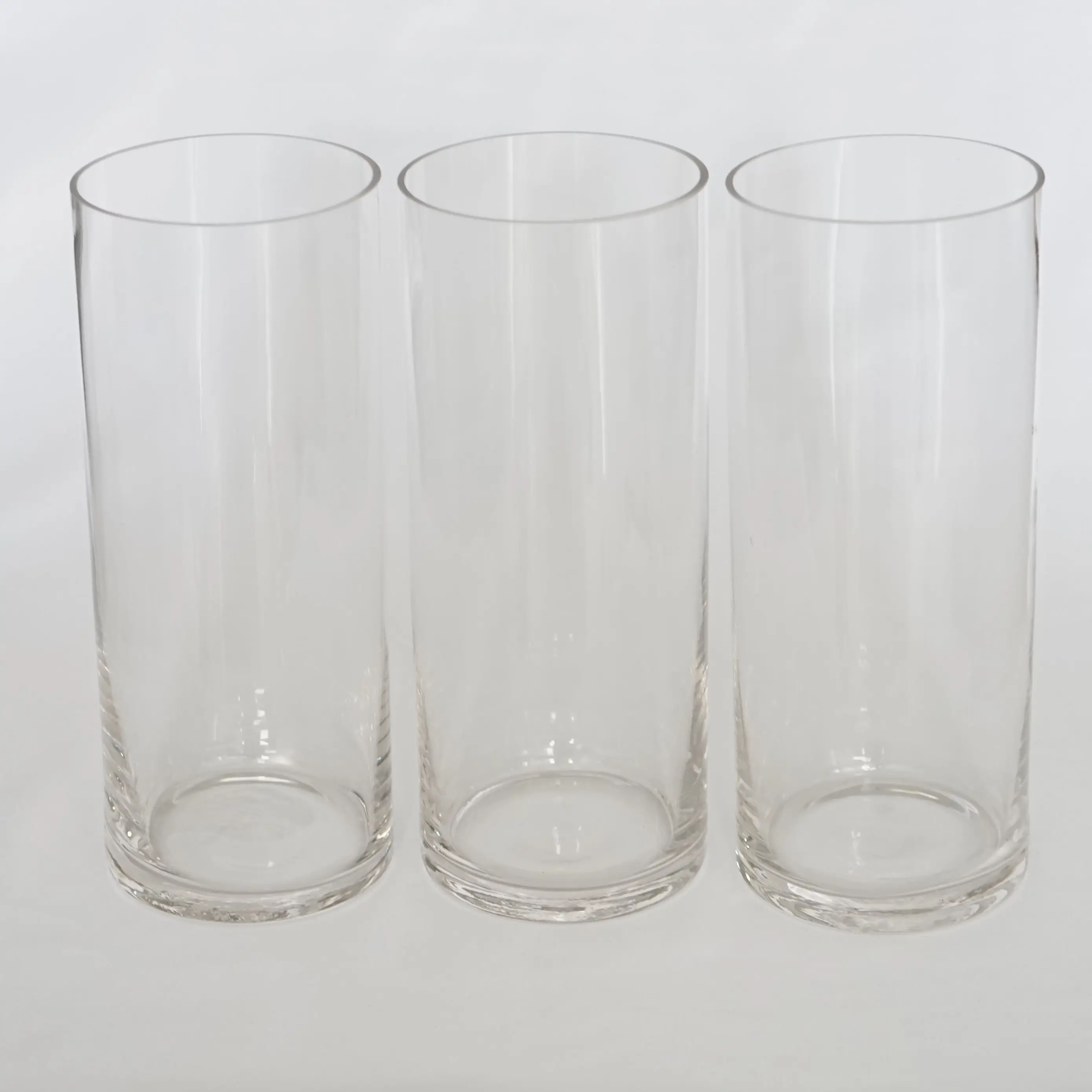 Großhandel zu Hause dekorative hohe Form anpassen klar eingerieben Glaszylinder recyceln Glas Blumenvasen