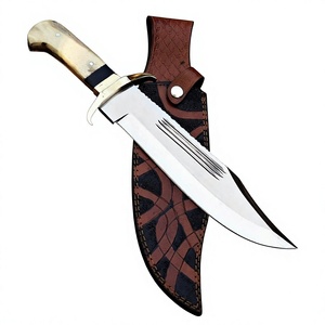 Cuchillos Bowie Hechos a Mano de Acero al Carbono con Mango de Madera y Funda de Cuero Fino, Cuchillo Bowie a Precio de Mayoreo - Product Image 6