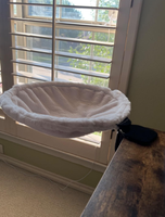 Lit de bureau pour chat Tissu en fausse fourrure douce Cadre en acier Étagère réglable pour chat Hamac d'intérieur pour votre bureau
