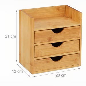 Solid Wood Desktop <b>Storage</b> <b>Box</b> Multi Layer <b>Drawer</b> Organizer For Office Desk Neatening - Product Image 3
