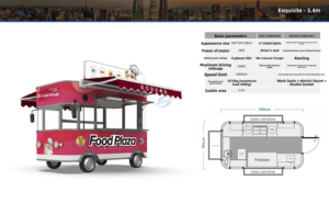 Customized 3.4M Electric Mobile Food Plaza Cart Outdoor Street Fast Food Vending Truck With Full Kitchen Equipment - Product Image 2