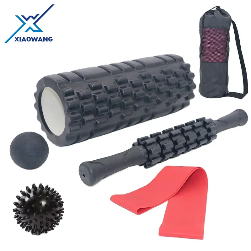 Fabriek Direct Groothandel Ondersteuning Custom Logo Deep Tissue 6 In 1 Spiermassage Stick Hoepel Band Foam Rollers Sets