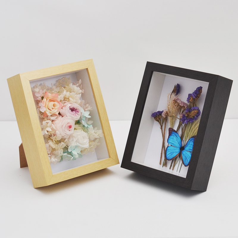 Naeutop 6x6 Wooden Shadow Box Frame Set Of 2 - With 5x5 Mat & Real Glass, Walnut, Tabletop Or Wall - View #6