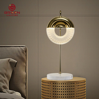 Lampe de table moderne en métal et cristal avec lumière LED blanc chaud non variable, veilleuse de chambre, décoration intérieure, CRI 80, garantie 2 ans