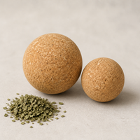 Juguete para Gatos de Corcho Natural con Catnip, Paquete de 2 Juguetes Recargables con Catnip para Gatos de Interior