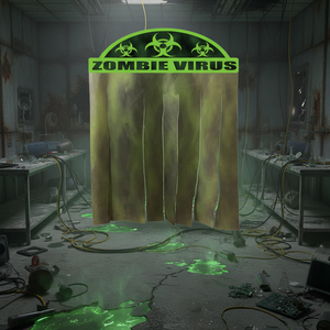 Grand rideau de porte biochimique dangereux de 130x88 cm, décorations murales pour fête d'Halloween, accessoires pour maison hantée - Product Image 1