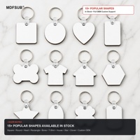 Sublimation MDF Keychain Blanks 50x50mm Square 3mm CARB P2 REACH Certified OEM ODM MDFSUB