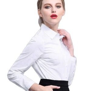 Camicia a maniche lunghe da donna che elabora abiti da lavoro personalizzati camicia bianca ricamata camicia da lavoro - Product Image 1