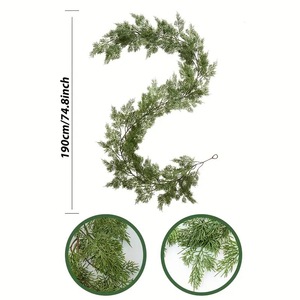 بيع بالجملة محاكاة اصطناعية عيد الميلاد قصب أوراق السرو يشعر لينة إبرة الصنوبر كرمة رأس الباب - Product Image 5
