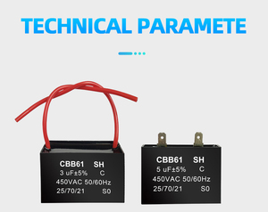 450vac 50-60Hz 40/70/21 3mf Tụ Điện Động Cơ AC Tụ Điện <span class=keywords><strong>Microfarad</strong></span> CBB61 Tụ Điện Màng Mpp - Product Image 5