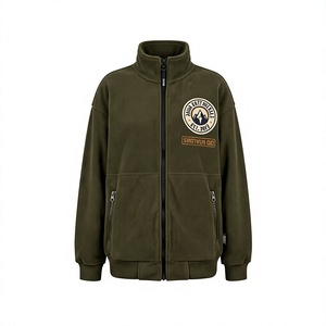 Women Polar Fleece <b>Jacket</b> 320 GSM Premium Polyester Fleece Olive Green Full Zip Custom Embroidery Print Patch Logo OEM ODM - Product Image 1