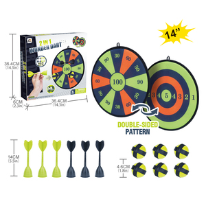 Juego de tablero de dardos de tela de doble cara de 14 pulgadas, divertido juguete de bolas adhesivas para niños de 7 años en adelante, regalos para niños - Product Image 2