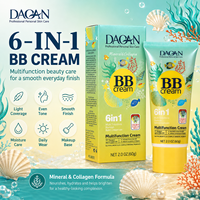Crème BB 6-en-1 DAQAN, collagène minéral, acide hyaluronique, SPF 15, base de maquillage hydratante imperméable pour tous types de peau, vente en gros