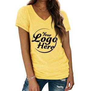 Blusa Casual para Mujer con Cuello en V, Lavado Ácido, Personalizada, Camiseta Básica 2024, Corte Regular, Manga Corta, Estampada, Deportiva, Verano - Product Image 5