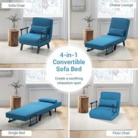 Klappbares Schlafsofa-Kissen für Kleine Räume 3-in-1 Konvertierbares Liegesofa Chaiselongue-Bett Waschbarer Bezug Verstellbar für Wohnzimmer Hotel