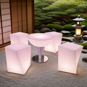 Silla de <span class=keywords><strong>Bar</strong></span> LED de Diseño Redondo Moderno, Barras de Plástico, Iluminación Interior/Exterior, Muebles de <span class=keywords><strong>Bar</strong></span> para el Hogar, Barras LED Únicas - Product Image 2