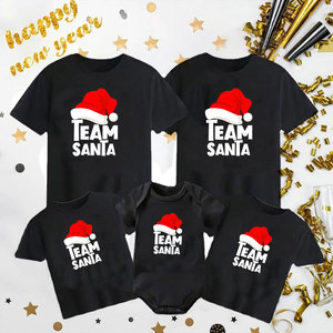Conjunto de ropa familiar Ropa <span class=keywords><strong>a</strong></span> juego de <span class=keywords><strong>Navidad</strong></span> Madre Hija Camisetas de manga corta Negro <span class=keywords><strong>Navidad</strong></span> Santa Madre Niños Tops - Product Image 3