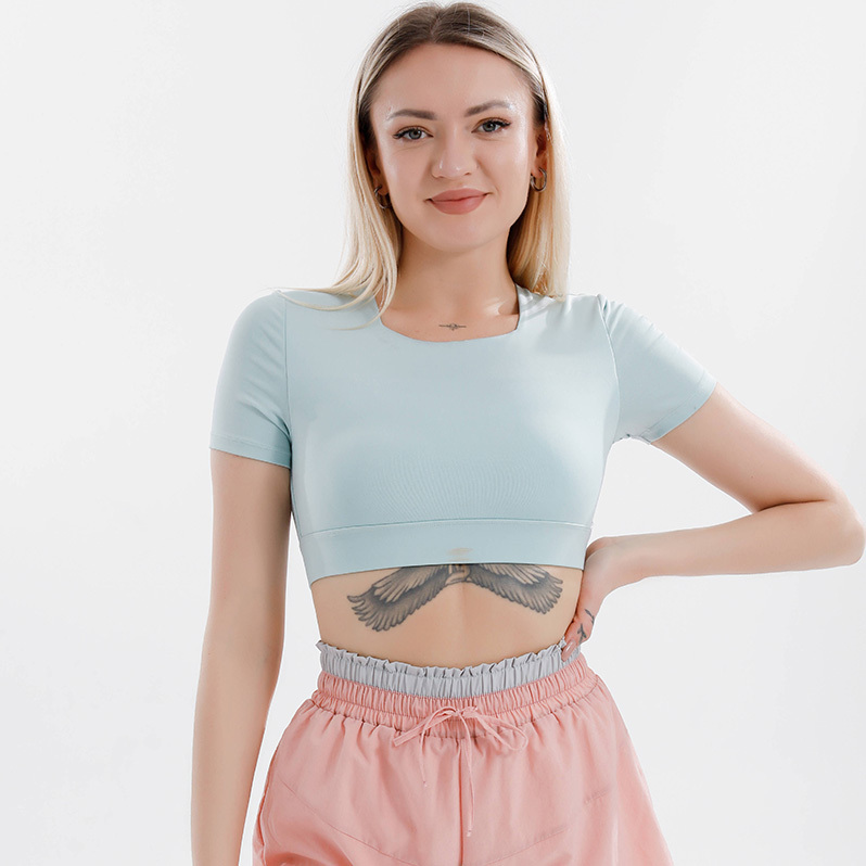 Wholesale Breathable Workout Running Athletic Gym Clothing Women Yoga Tops for Women