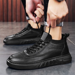 Zapatos Deportivos Negros para Hombre, Nuevos, para Correr, Trabajo al Aire Libre, Moda, con Cordones, de PU, Impermeables, Casuales, Antideslizantes - Product Image 4