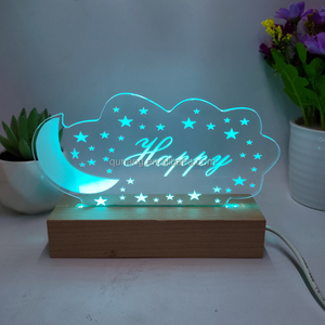 Luz Nocturna personalizada para habitación de niños, decoración de escritorio, regalo de Navidad, luz acrílica 3D con nombre <span class=keywords><strong>personalizado</strong></span> - Product Image 2