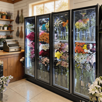 Réfrigérateur vertical à fleurs refroidi par air commercial, vitrine, sans givre, avec étagères réglables, réfrigérant R290