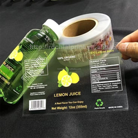 Etiquetas personalizadas transparentes Logotipo Adhesivo Impresión Rollo adhesivo Vinilo impermeable Embalaje Lámina transparente Pegatinas brillantes