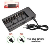 Chargeur de batterie universel HONGDONG à 8 emplacements pour piles rechargeables AA AAA NiMH NiCd, prise EU, emplacements de charge indépendants, appareil photo, CE