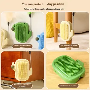 선인장 모양 고양이 실내 벽 모서리 헤어 브러시 고양이 틱클러 벨과 선인장 막대 포함 셀프 틱클링 장난감 - Product Image 3