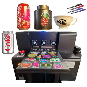 Rolle zu Rolle AB Film UV DTF Drucker Digitaler UV Flach bett drucker für Holz Glas Metall Flasche Becher Aufkleber Druckmaschine