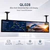 Layar Peta Rute Dinamis Bus 28,6 Inci 1920x540 Monitor LCD Ultra Wide Bar Android 13 Layar Iklan untuk Transportasi