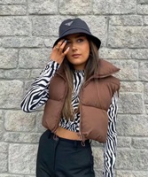 Vente en gros hiver femmes personnalisé grande taille manteau dames gilet Bomber entièrement recadrée veste rayure prix usine ShenZhen Lily Cheng