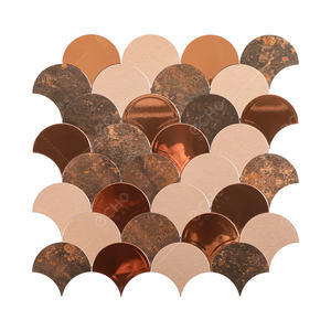 Panneau composite en aluminium <span class=keywords><strong>effet</strong></span> <span class=keywords><strong>miroir</strong></span> écailles de poisson mélange brun auto-adhésif mosaïque métallique <span class=keywords><strong>carrelage</strong></span> <span class=keywords><strong>mural</strong></span> pour usage intérieur - Product Image 1