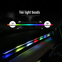 NOVKIR - Tira de Luces LED RGBIC Universal para Automóvil, Acrílico, con Control por Aplicación, Efecto de Color Dinámico, 12 V, USB, Decorativa