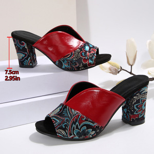 34-45 Women's European American Style High <b>Heels</b> Summer New Arrival Elegant Thick <b>Heel</b> Sals - Product Image 1