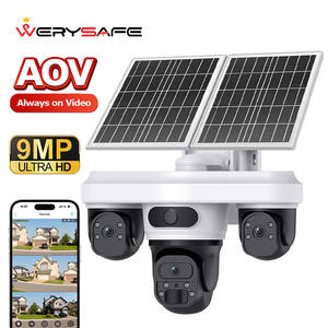WERYSAFE <span class=keywords><strong>3</strong></span>レンズ 9MP ソーラー AOV 4G ワイヤレス PTZ カメラ 屋外セキュリティ SDカード CMOSセンサー ナイトビジョン UBOX PRO アプリ - Product Image 1