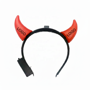 Cornes de diable lumineuses LED rouge néon, mini-cornes clignotantes pour décorations de fête et concerts pour adultes, lot en gros - Product Image 6