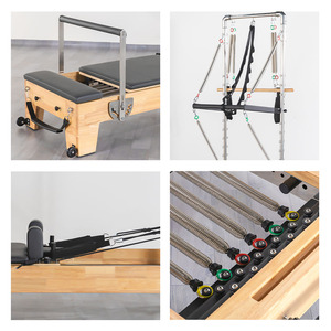 Matériel de <span class=keywords><strong>Pilates</strong></span> commercial : Reformer en bois de chêne avec tour réglable et portable pour <span class=keywords><strong>studio</strong></span> de <span class=keywords><strong>yoga</strong></span> - Product Image 3