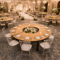 Table pliante de haute qualité en contreplaqué pour hôtels et réceptions, design moderne, idéale pour les banquets et les mariages