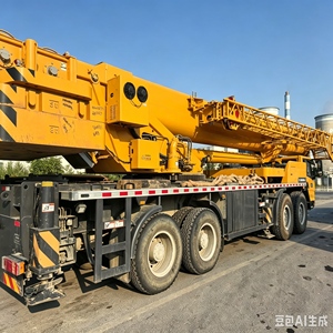 Grue mobile jaune QY80K5D_5, équipement de levage télescopique, hauteur de levage 63,9 m, double pompe, moteur à engrenages, roulement de charge - Product Image 4