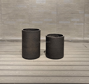 <span class=keywords><strong>Pot</strong></span> <span class=keywords><strong>de</strong></span> fleurs moderne écologique biodégradable pour intérieur/extérieur, centre commercial, avec trou <span class=keywords><strong>de</strong></span> drainage, <span class=keywords><strong>grand</strong></span> format, en argile fibreuse noir mat - Product Image 3
