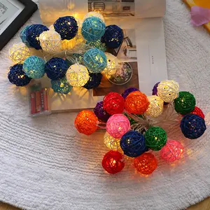 Rattan Ball Led String Light Fairy Lights Holiday Light For Party Wedding Christmas Garland Decoration