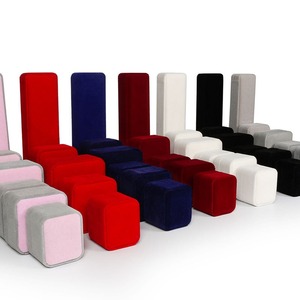 Boîtes à bijoux en velours avec logo personnalisé, styles carrés de haute qualité, différentes couleurs, emballage simple et luxueux, style personnalisé, élégant - Product Image 3
