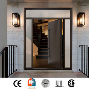 Porte pivotante de bureau en aluminium avec cadre en aluminium, porte en verre trempé, porte pivotante en verre et aluminium - Product Image 1