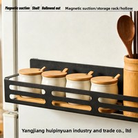 Étagère magnétique murale pour porte latérale de cuisine, double niveau, non pliable, en métal, style moderne et minimaliste, pour épices