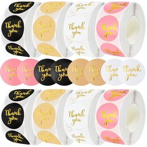 Round Gold Foil Stickers Roll Self Adhesive Small Business Packaging Seals For Birthday <b>Gift</b> <b>Envelopes</b> - Product Image 1