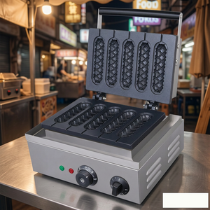 Máquina comercial eléctrica para hacer waffles de salchicha crujiente con 5 palos, máquina para hacer waffles de corn dog para tiendas de snacks y restaurantes - Product Image 5